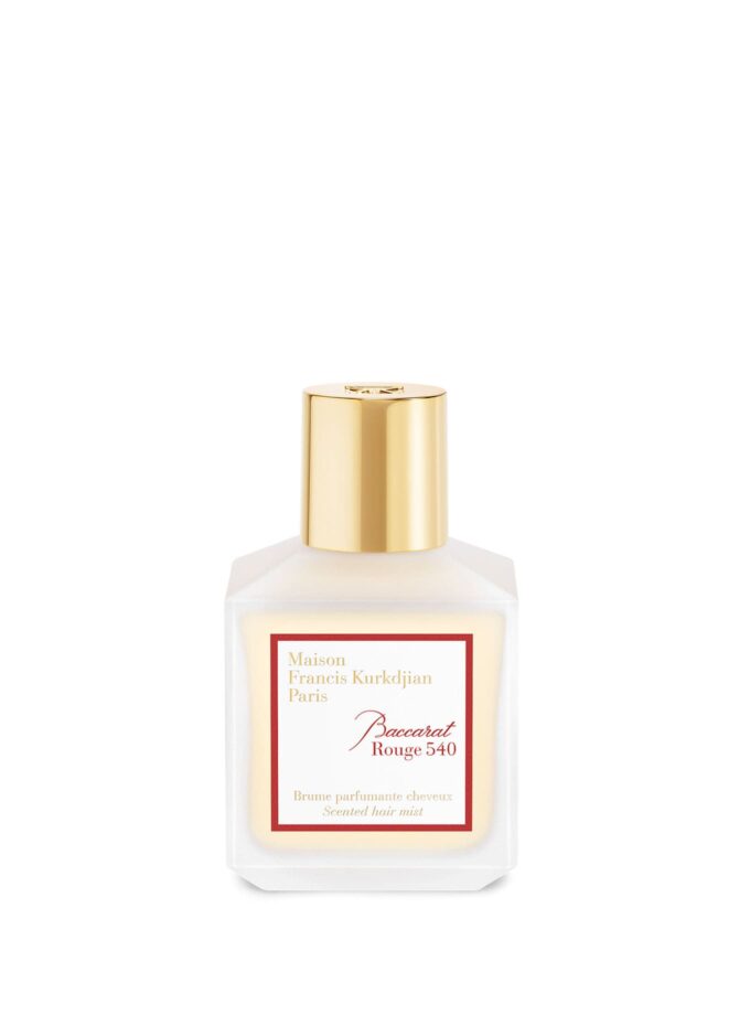 Envuelve tu pelo en lujo con el perfume para el cabello Baccarat Rouge 540. Florales ámbar se encuentran con cedro
